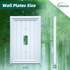 White Natural Material Single Toggle Light Switch Cover Plates(4-Pack) - size: Single Switch