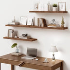 Vivelove 10 in Deep Floating Shelves 16” Set of 2, Rustic Brown - color: Rustic Brown, size: 15.7”wx10.2”dx1.5”h