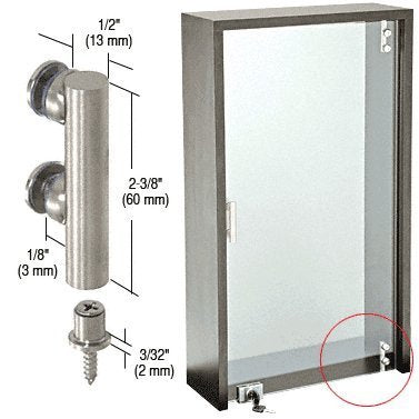 CRL Brushed Stainless Cabinet Door Pivot Hinges - 12PVH
