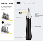 ANSAI Electric Reciprocating Sander, With 8pcs 3D Print ABS Head For Hobbies,Art,Miniature,figure polishing,sanding