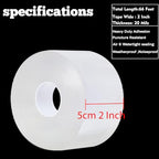 Transparent Window Weather Sealing Tape 2 Inch x 66 FT Weather Stripping Residue-Free Clear Window Insulation Tape for Doors Windows and Shower Glass Gaps (2 in * 66 FT) - size: 2 In * 66 FT Clear