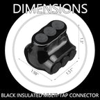 Kanayu 5 Pcs Black Insulated Multi Cable Connector, 3 Ports Electric Wire Connectors and Soldering Lugs, Single Side Entry Cable Splicers, with Oxide Inhibitor (2-14 Wire Range,1.98" X 1.30") - size: 2-14 Wire Range,1.98" x 1.30"