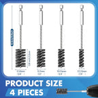Hicarer 4 Pcs Wire Bore Brush for Power Drill Set, Stainless Steel