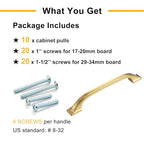Brushed Gold Cabinet Pulls 3-3/4 Inch Drawer Pulls 10 Pack 8222 - color: Brushed Gold, size: 3-3/4 Inches, style: 10 Pack Arch Pull