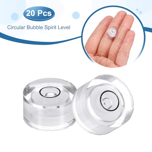 HARFINGTON 20pcs Small Circular Bubble Spirit Level 13x7mm,White/Black - color: White/Black, size: 13x7mm