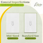 TG Mid-Size Screwless Toggle Light Switch Cover Plate, 1 Pack, White - color: White, size: 1 Gang