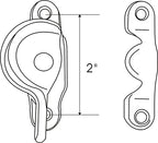 QCAA Forged Brass Sash Lock in Solid Brass, CTC 2", Satin Nickel Brushed US15, 1 Pack - color: Satin Nickel Brushed, size: 1 Pack