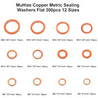 MuHize Copper Washers Kit 300PCS 12 Sizes