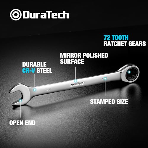DURATECH 1/2" Ratcheting Combination Wrench, SAE - size: 1/2"