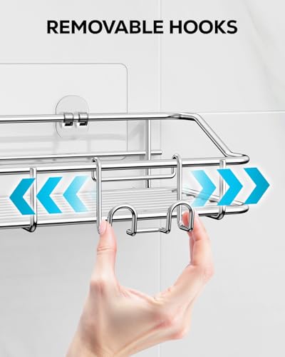 Nieifi Shower Caddy Adhesive, Shower Shelves, Shampoo Holder for Bathroom - color: A-Silver, size: 4 Pack