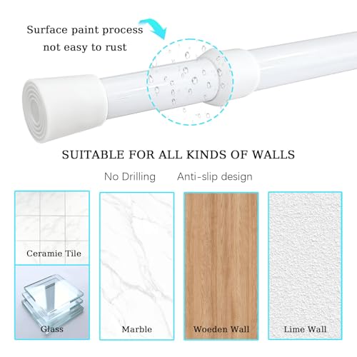 Window Security Bars Adjustable Sliding Glass Door Lock Bars - color: White-2Pcs, size: 15.7''-27.5''