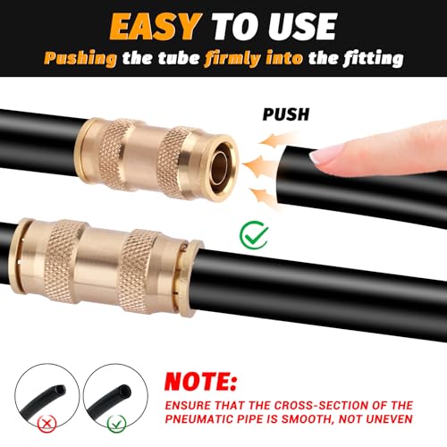 Brass DOT 5/8" Air Line Quick Push to Connect Union Straight 5PCS - color: 5PCS-DOT Push-to-Connect, size: 5/8" Od