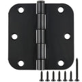 TDCHINGES Rounded Door Hinges Matte Black 3.5 Inch Heavy Duty Thick 2.2mm - color: Matte Black-Rounded, size: 4 Pack-no squeak