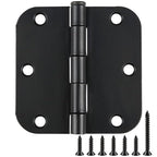 TDCHINGES Rounded Door Hinges Matte Black 3.5 Inch Heavy Duty Thick 2.2mm - color: Matte Black-Rounded, size: 4 Pack-no squeak