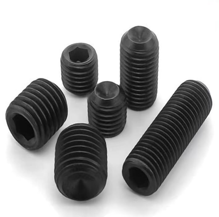 15Pcs M4-0.7x25mm Black Hex Socket Set Screw Grub Screws,Headless Cup Point,Flat Point Grub Bolt,Internal Hex Drive,Alloy Steel,Grade 12.9 Carbon Steel,for Towel Rack Door Knob - size: M4-0.7x25(15)