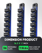 ALOANES Magnetic Screwdriver Organizer 36-Slot Blue 3PC for Toolbox - color: Blue