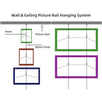 Picture Rail Hanging System 47 inch, Heavy Duty Picture Hanging Kit