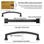 Amerdeco 10 Pack Matte Black Cabinet Pulls 5" - color: Matte Black, size: 5" hole center