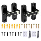 uxcell 2Pcs Barn Door Lock, Zinc Alloy 90/180 Degree Flip Gate Latches, Adjustable Security Sliding Door Latch Lock with Screws for Cabinet, Window, Garden, Black Night Light with Sticker - color: Black(Night Light)