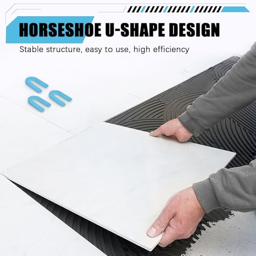 400 Horseshoe Tile Spacers, 1/16-Inch U-Shaped Plastic Spacers for Tile Leveling System Floor Wall Tile Installation - size: 1/16"-400 Pcs