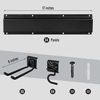 SMARTOLOGY Modular Heavy-Duty Steel Garage Tool Storage Rack - 150 lbs Weight Capacity Weather-resistant Powder-Coated Wall Mount Organizer for Shovels, Rakes, Ladders & Landscaping Equipment - size: 68 in rack with 12 hooks