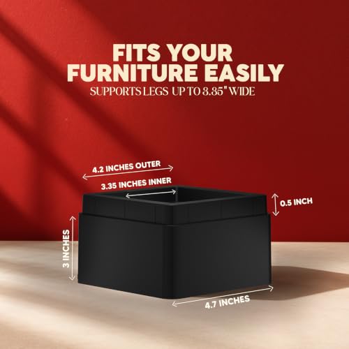 Utopia Bedding Adjustable Bed Risers 3 Inch, Black, 8-Pack - color: Black, size: 3 Inch (Pack of 8)