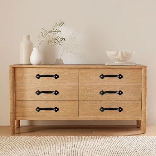 Septe Rustic Door Handles,Pull Handles for cabinets and Drawers,Black 4 Inch Length,with Screws,12Pcs - size: 4 Inch