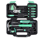 CARTMAN 39-Piece Household Tool Set, Green Hand Kit With Storage Case - color: Green
