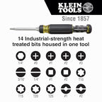 Klein Tools 32305 Multi-bit Ratcheting Screwdriver, 15-in-1 Tool with Phillips, Slotted, Square, Torx and Combo Bits and 1/4-Inch Nut Driver - size: 15-in-1, Standard