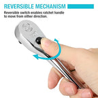 DURATECH 3-Piece Extra Long Drive Ratchet Handle, 90-Tooth Ratchet Wrench - size: 1/4", 3/8", 1/2" Combo Kit