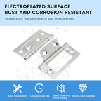 SDTC Tech 4-Pack Non-Mortise Door Hinges Bifold Butt Cabinet Hinges Silver - color: Silver