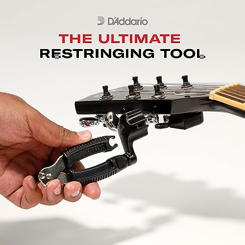 D'Addario Accessories Pro-Winder Guitar String Winder, Cutter, Bridge Pin Puller - All in One Guitar Tool - Black - color: Black, style: Guitar