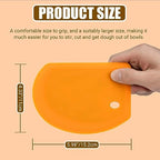 Sapid Flexible Curved Edge Silicone Bowl Scraper Dough Scraper Baking Bread - color: Orange