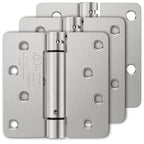 Luxbaro 3 Pack Self Closing Door Hinges 4 Inch, Adjustable Tension - color: Brushed Nickel-1/4'', size: 4" 3 Pack