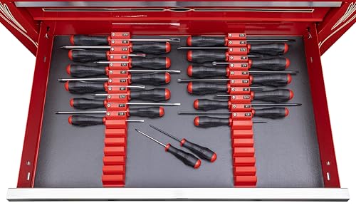 Ernst Manufacturing Screwdriver Pro - Modular Screwdriver Organizer for 13 Tools with Anti-Slip Base, Red - Made in the USA - size: 13-Tool