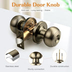 Probrico Bed/Bath Keyless Privacy Interior Door Knobs, Antique Brass Door Knobs 6 Pack - color: Antique Brass