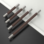 Brown & Nickel Knurled Cabinet Handles Kitchen Pulls 3 Inch 10 Pack - color: Brown and Nickel, size: 3" Hole Center