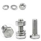 30 Sets 1/4-20x3/4 Bolt and Nut Set, Flat & Lock Washers Included,120PCS - size: 1/4x3/4"-30sets