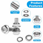 25 Sets M6-1.0 x 20mm Flanged Hex Head Bolts and Nuts Kits - size: M6-1.0 x 20mm