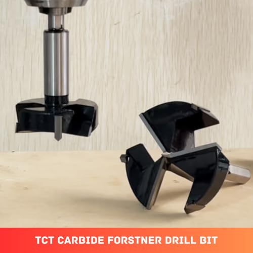 Forstner Drill Bit 1 Inch, Triple-Flute Carbide Tipped Forstner Bit for Hard Wood, Soft Wood, Veneered Plywood, Plastic, Drilling Hole Saw Woodworking Hinge Cutter Tool - style: 1 Inch
