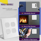 ENERLITES Screwless Double Duplex Outlet Covers Wall Plate, 1 Pack, White - color: White, size: Screwless