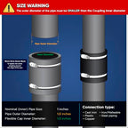 Supply Giant 1 inch Flexible coupling, Black, 10 Pack