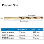 5/32 Inch Cobalt Drill Bits 10Pcs - HPHOPE M35 HSS Metal Twist Drill Bits Set, Jobber Drill Bits Length and Straight Shank, Suitable for Drilling in Hard Metal, Stainless Steel, Cast Iron - size: 5/32-inch, 10Pcs