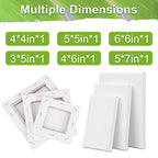 6Packs Mini Stretched Canvases for Painting with 3x5”, 4x4”, 4x6”, 5x5”, 5x7”, 6x6”, Painting Canvas for Oil & Acrylic Paint. - size: 6 Packs - 6 Sizes (1 of Each)