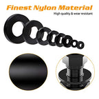 500Pcs Nylon Flat Washer Assortment Set, Washers Metric Sealing Spacer Gasket Ring Washers Set, 8 Sizes - M2, M2.5, M3, M4, M5, M6, M8, M10 (Black) - size: 500black