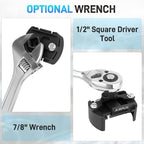 2PCS Universal Adjustable Oil Filter Wrench 60-80 mm & 80-105 mm, Oil Filter Removal Tool with Auto-Clamp Spring, 1/2" Drive Cap Wrench Set with Non-Slip Jaws, Fits Small to Heavy Duty Spin-on Filters - size: 60-80 mm & 80-105 mm (2 Pieces)