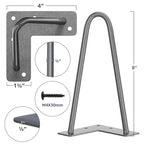 SMARTSTANDARD 8 Inch Heavy Duty Hairpin Furniture Legs, Gray 4PCS - color: Grey, size: 8 Inch