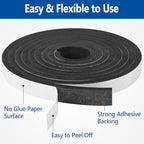 Kikerike Self Adhesive Foam Tape Weatherstrip 1/2In x 1/4In x 42Ft High Density Foam Insulation Strips Seal Weather Stripping with Strong Adhesive for Door and Window Sound Isolation Soundproofing - size: 1/2in x 1/4in x 42Ft