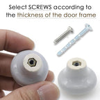 10-Pack Ceramic Cabinet Knobs Gray 32mm Round Drawer Pull - color: Gray