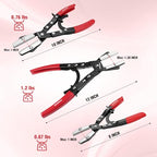 WORKPRO 3-Piece Ratcheting Hose Pinch Off Pliers Set, 8", 10", 12" Pliers - color: Red